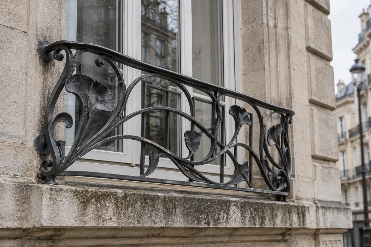 Appui Art nouveau en fer forgé sur mesure