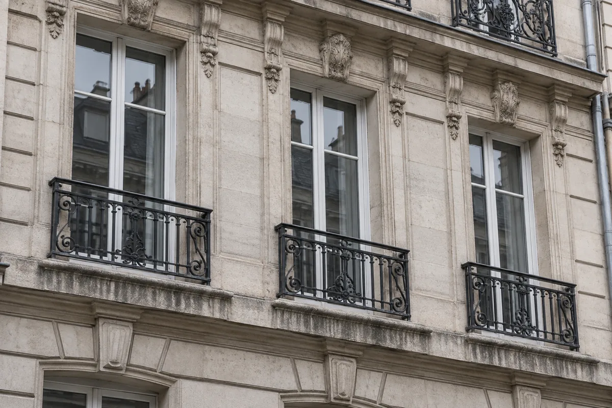 Appui de série pour immeuble en fer forgé sur mesure