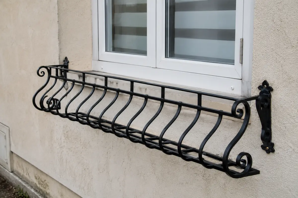 Appui de fenêtre plat en fer forgé sur mesure