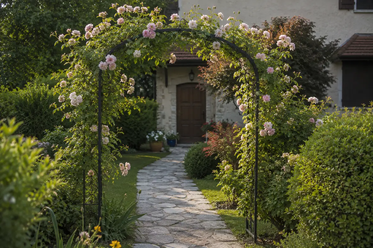 Arche de jardin simple en fer forgé sur mesure
