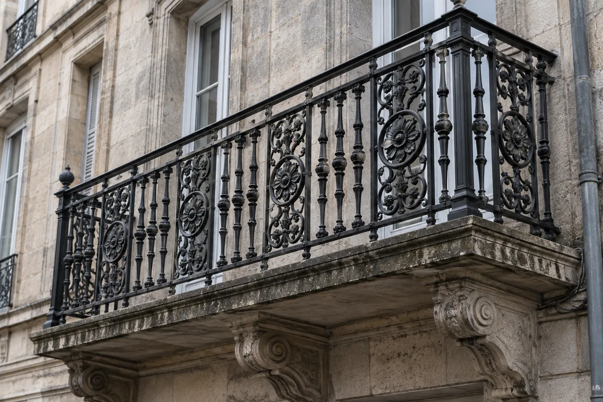 Balcon fer et fonte en fer forgé sur mesure