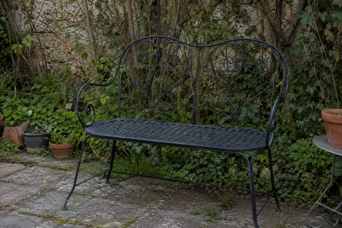 Banc de jardin en fer forgé sur mesure