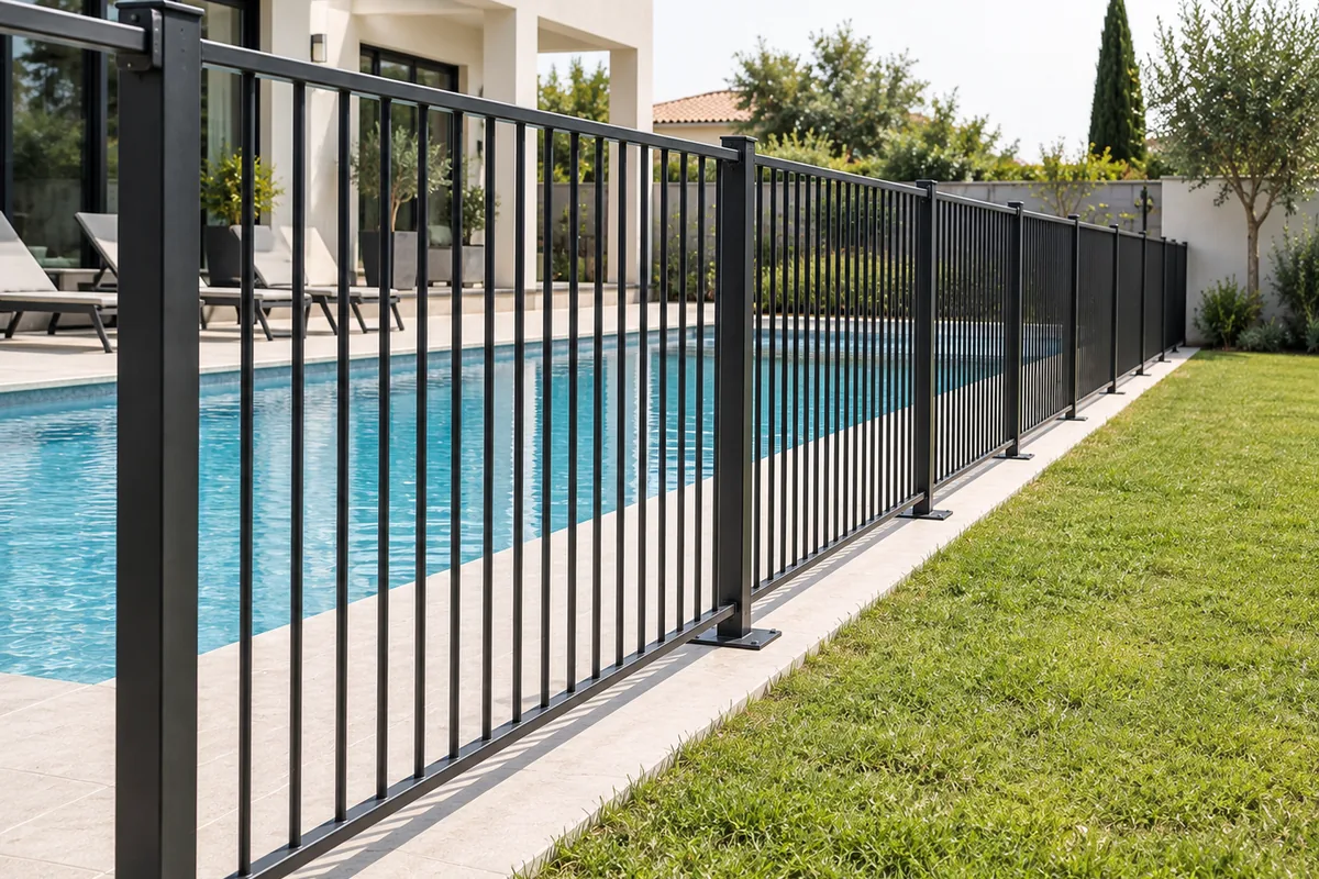 Barrière en périphérie de terrasse en fer forgé sur mesure