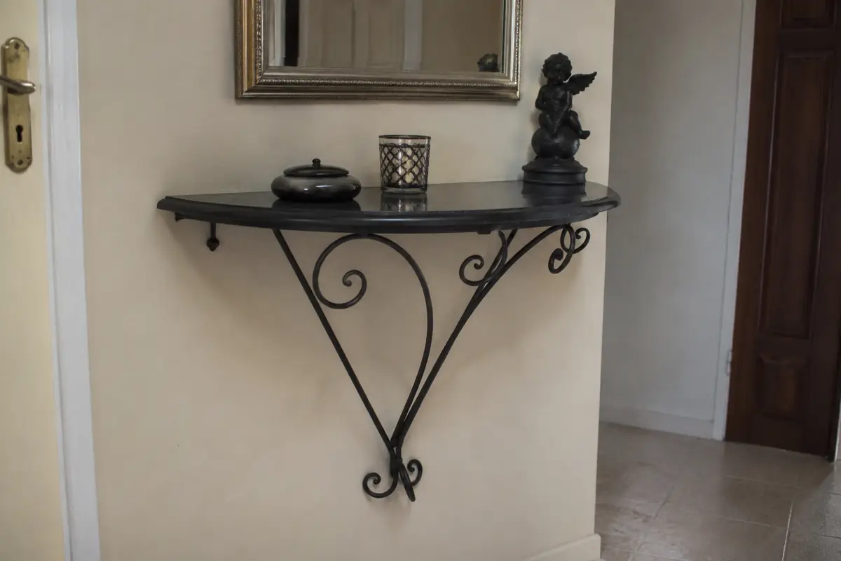 Console murale en fer forgé sur mesure