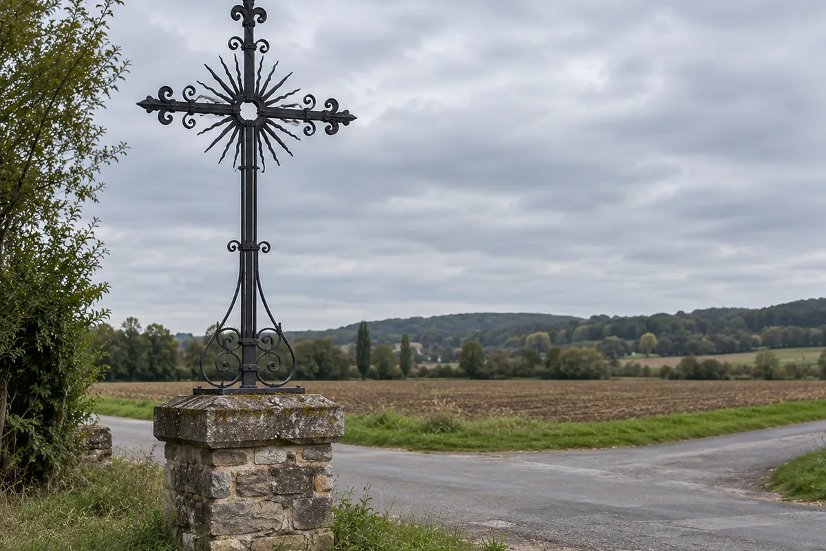 Croix de chemin en fer forgé sur mesure