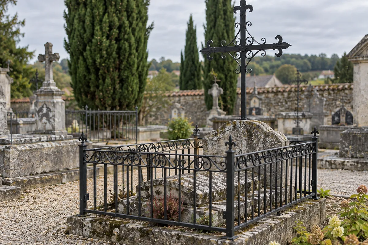 Croix funéraire en fer forgé sur mesure