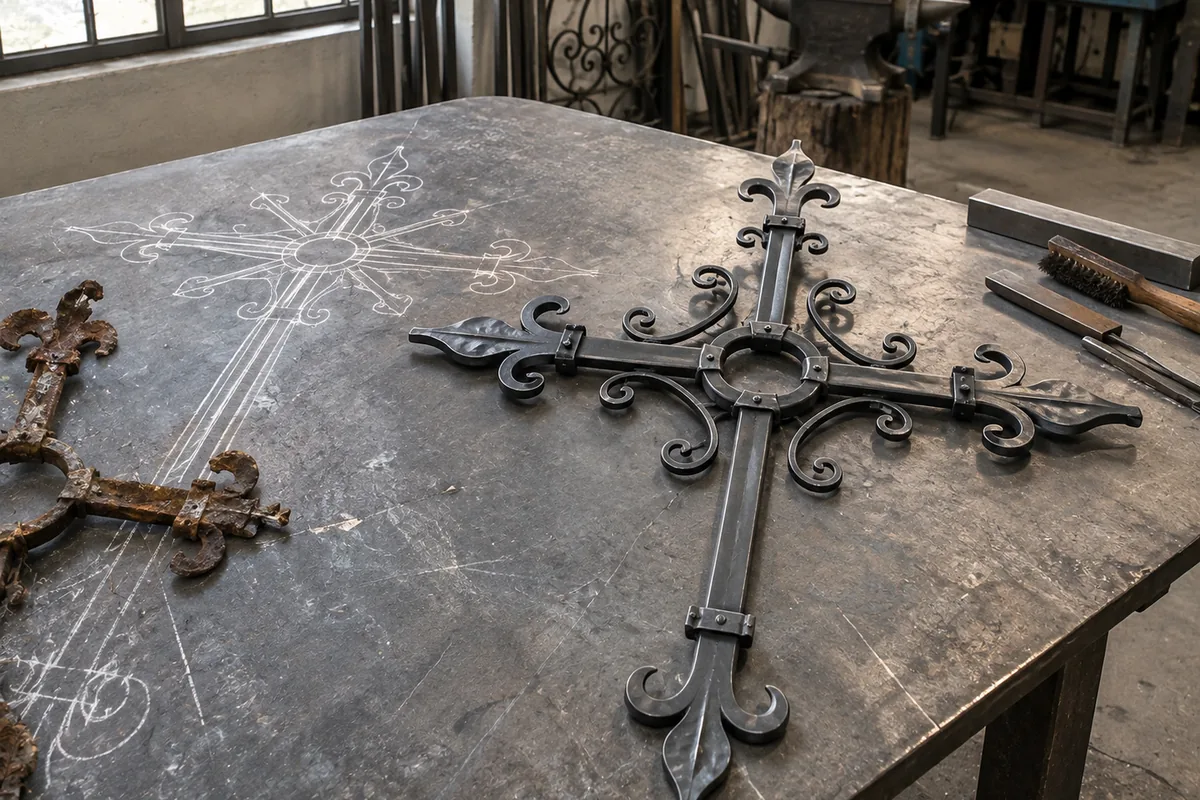 Reproduction sur relevé en fer forgé sur mesure