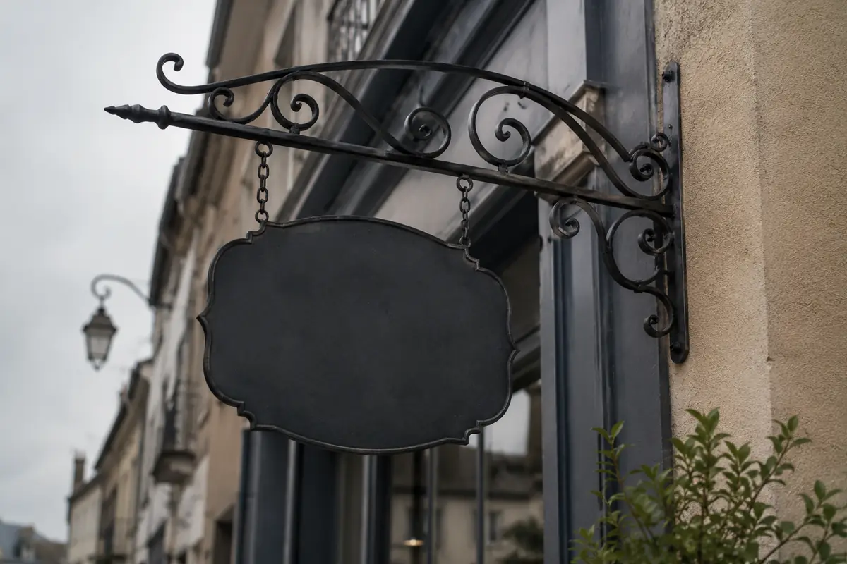 Enseigne forgée en fer forgé sur mesure