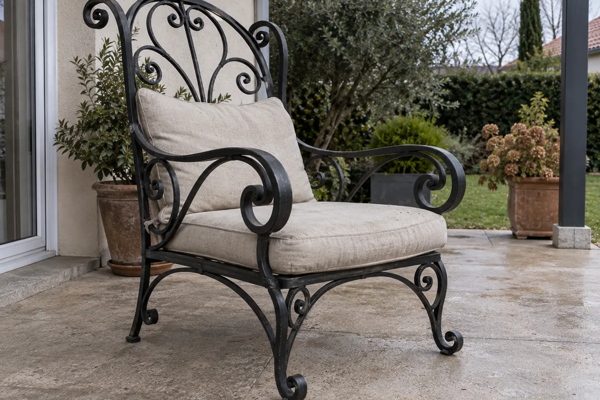 Fauteuil de conversation en fer forgé sur mesure