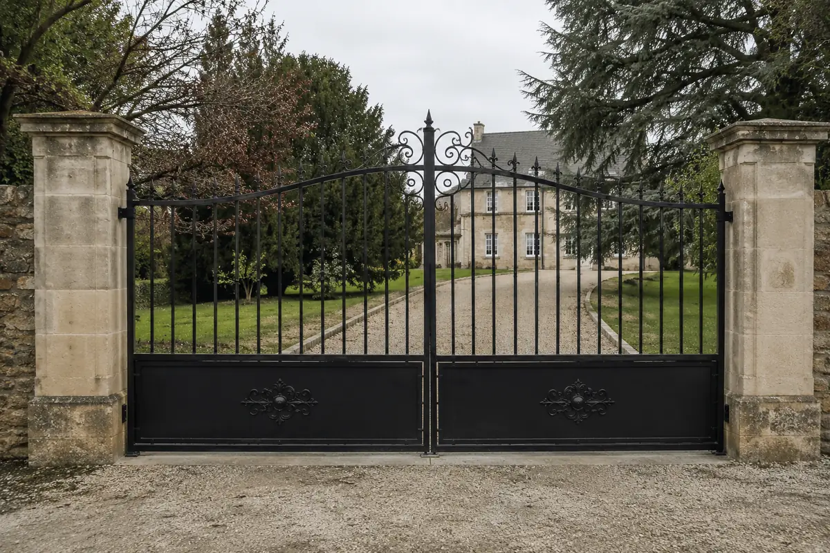 Grand portail (4 m et +) en fer forgé sur mesure