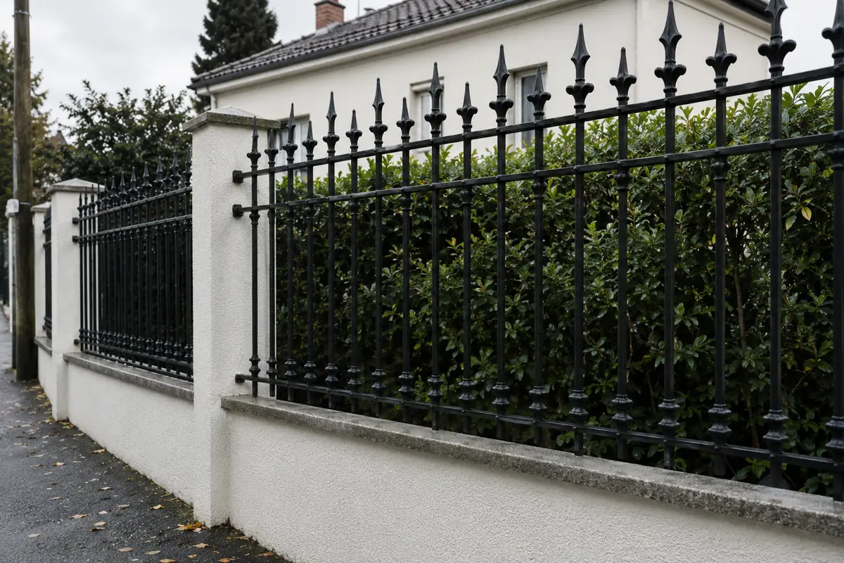 Grille de clôture en fer forgé sur mesure