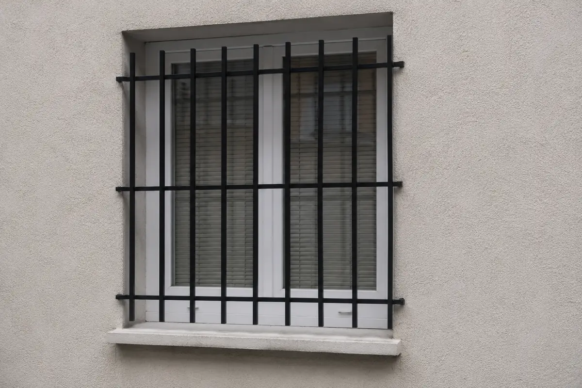 Grille de défense droite en fer forgé sur mesure