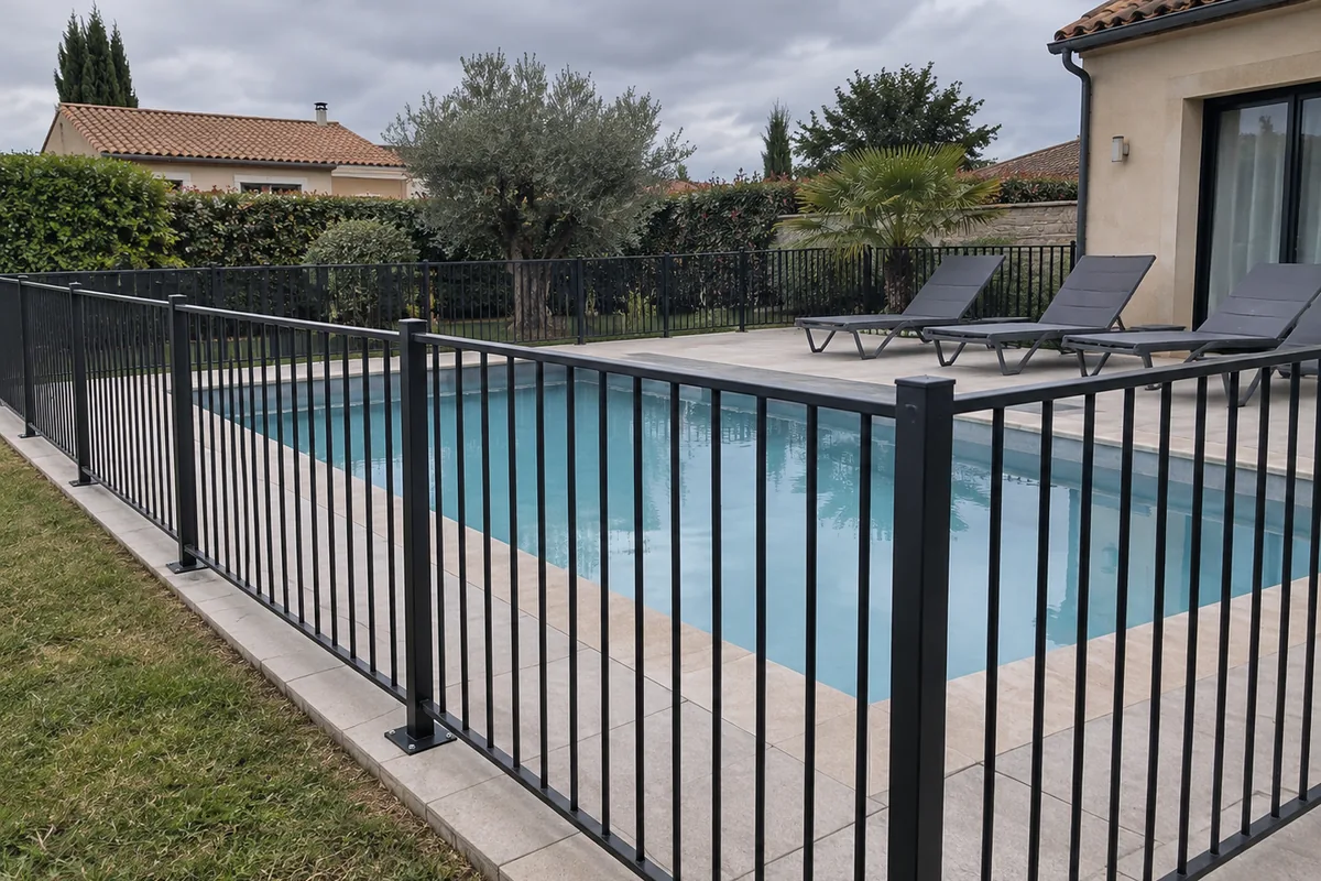 Grilles & barrières de piscine en fer forgé — exemple de réalisation