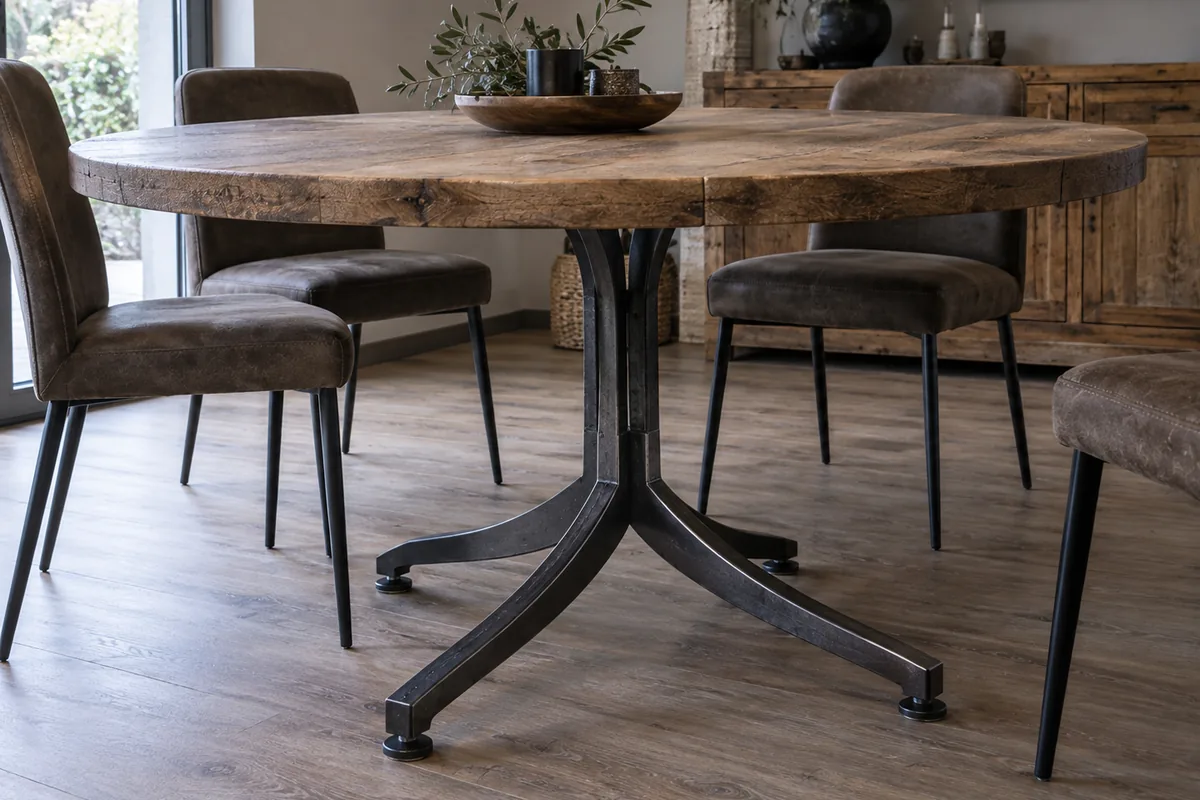 Pied central en fer forgé sur mesure
