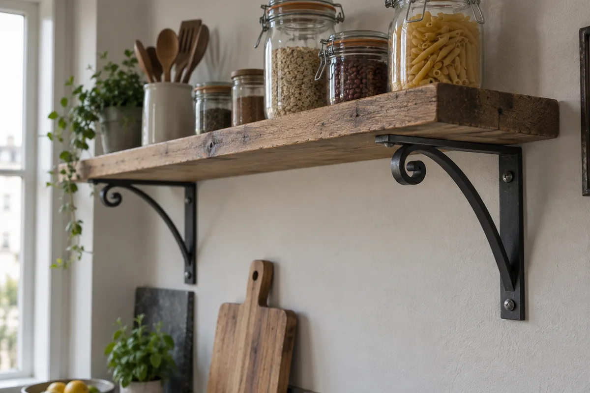 Équerres pour étagère en fer forgé sur mesure