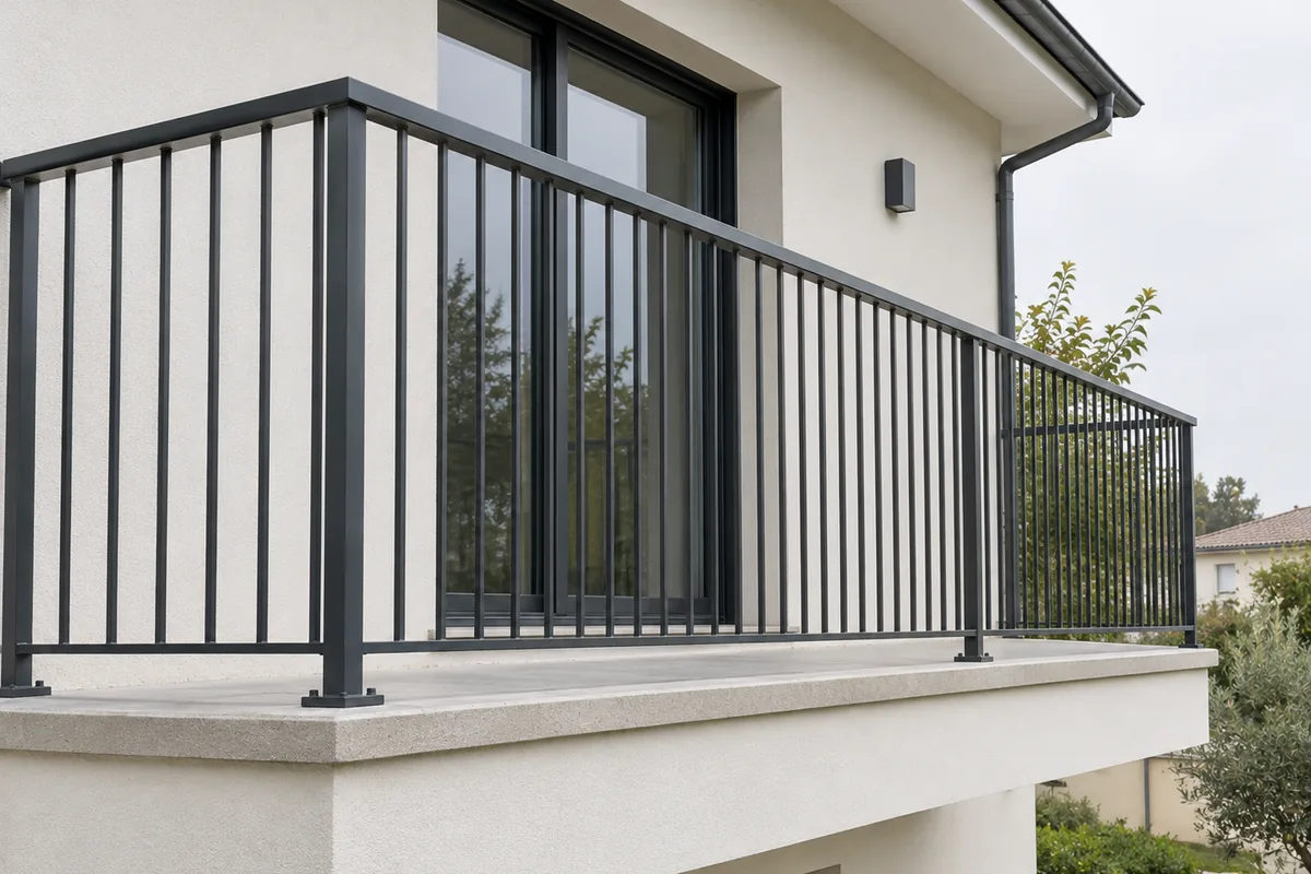 Rambarde contemporaine en fer forgé sur mesure