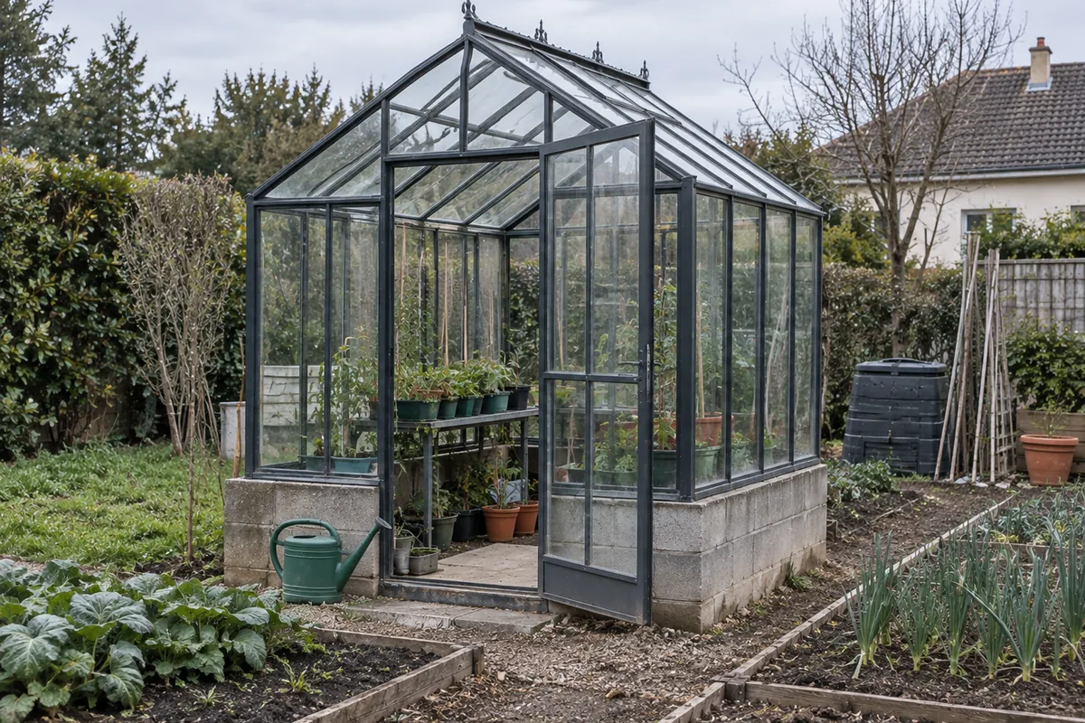 Petite serre de jardin en fer forgé sur mesure