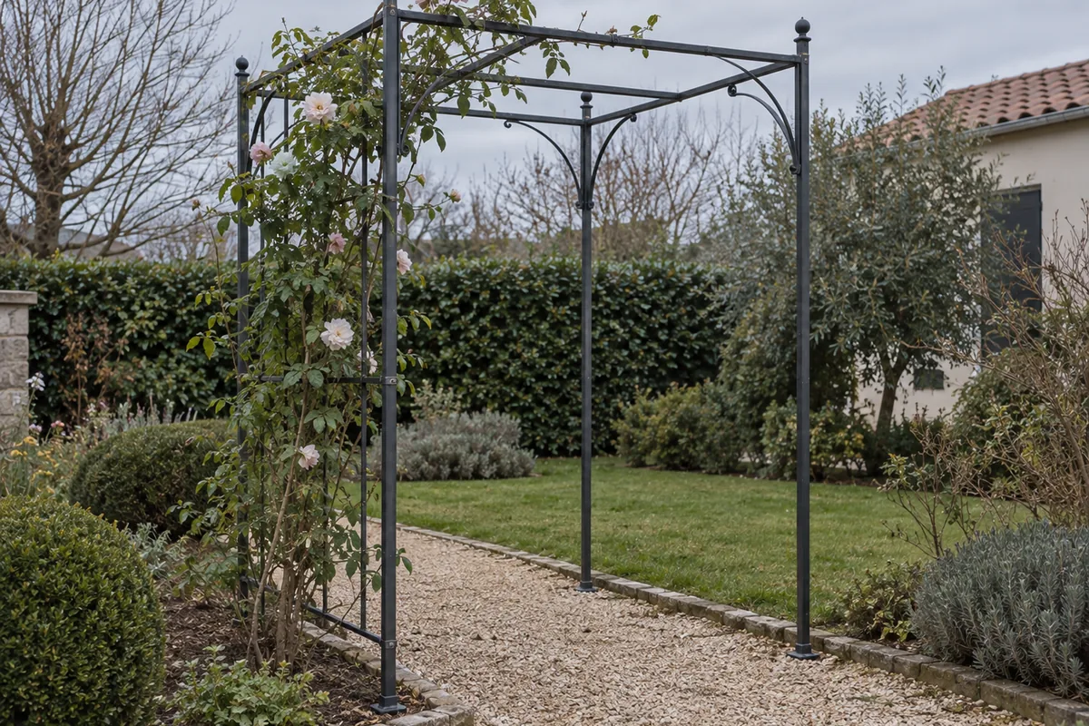 Tonnelle carrée en fer forgé sur mesure