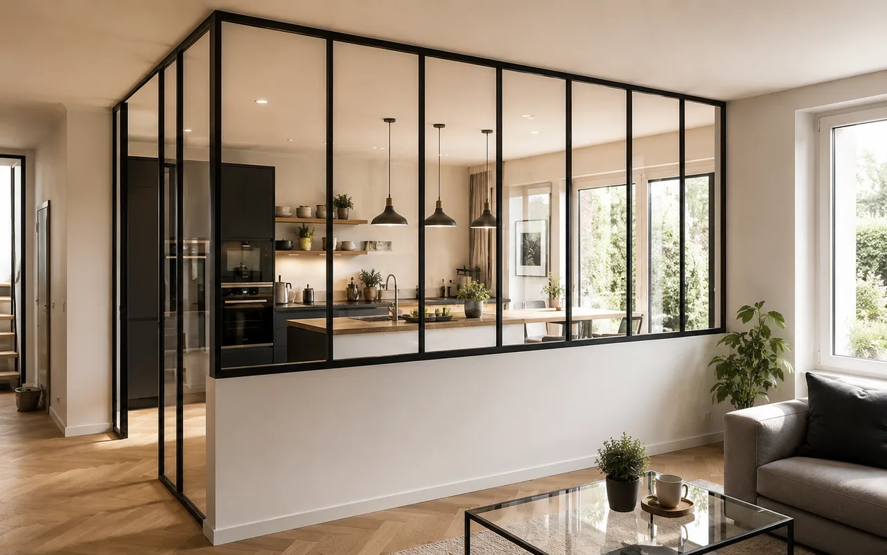 Verrières & cloisons d'atelier en fer forgé — exemple de réalisation